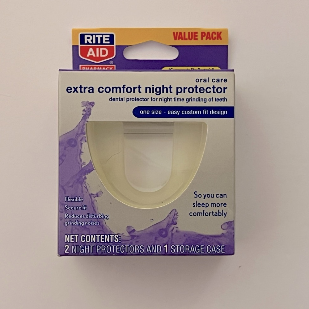 Dental Guard Extra Comfort Night Protector 2 Protectors & 1 Case